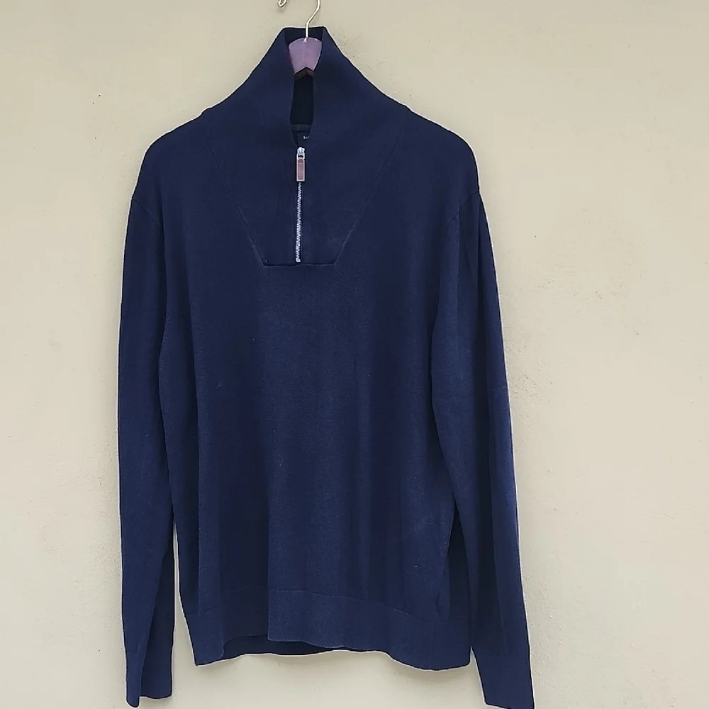 Banana Republic Luxe 3% Cashmere 55% Cotton Navy Sweater